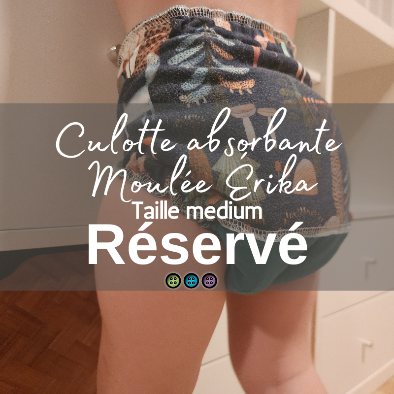 Culotte absorbante / Couche moulée ERIKA / Taille MOYEN/MEDIUM - Fiche réservée