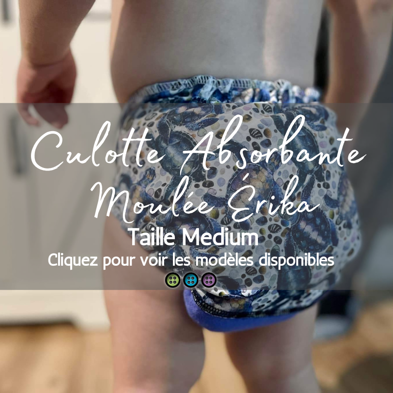 Culotte absorbante / Couche moulée ERIKA / Taille MOYEN/MEDIUM