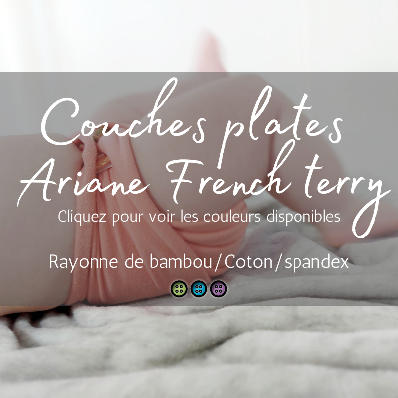 ARIANE / Couche plate French Terry Carrée Unie - Prête à partir