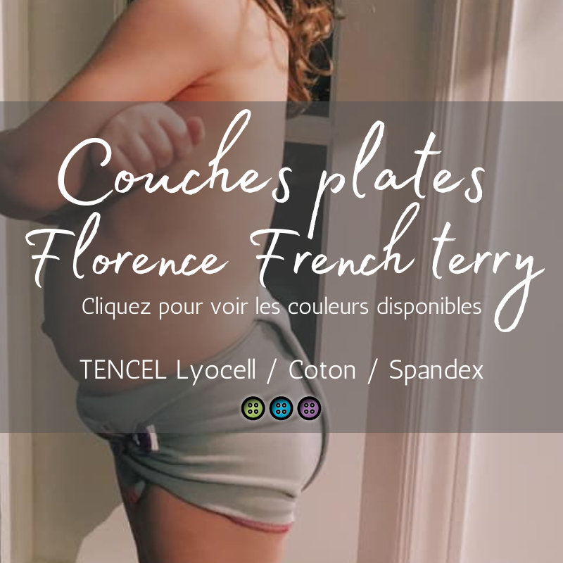 FLORENCE / Couche plate French Terry Carrée unie - Prête à partir